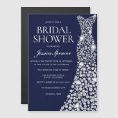 White Diamond Sparkle Dress Vrijgezellenfeest Magnetische Uitnodiging (Voorkant / Achterkant)