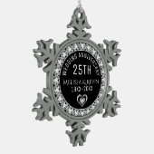 White Diamonds 25e huwelijksjubileum sjabloon Tin Sneeuwvlok Ornament (Links)