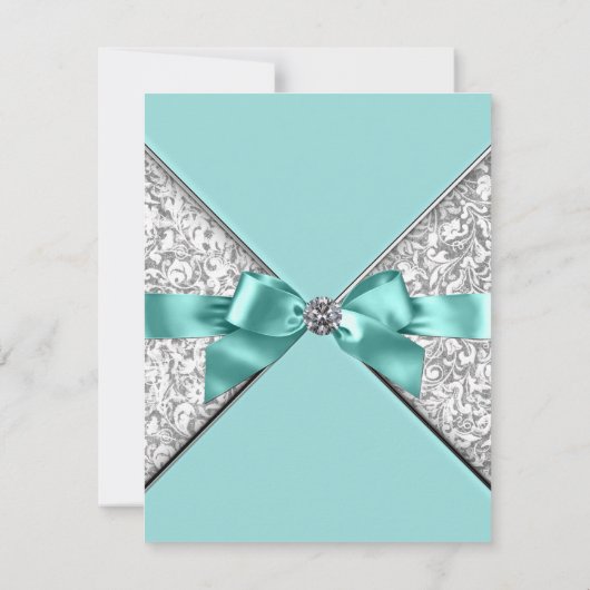 White Diamonds Blauwgroen Blue Save the Date (Achterkant)