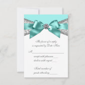 White Diamonds Blauwgroen Blue Sweet 16 RSVP (Voorkant)