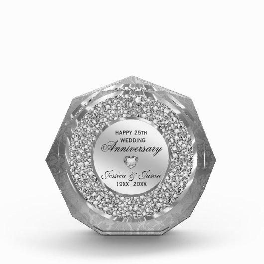 White Diamonds-bruiloft Jubileum Fotoblokken (Voorkant)