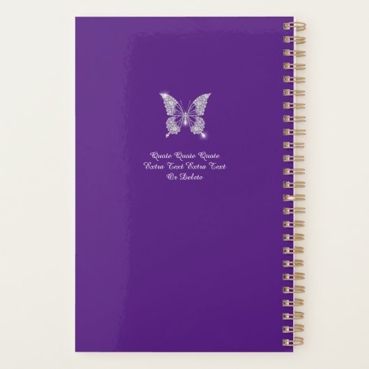 White Diamonds Butterfly Script Name, Royal Paars Planner (Achterkant)