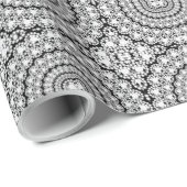 White Diamonds Circles Glitter Geometric Pattern Cadeaupapier (Rol Hoek)