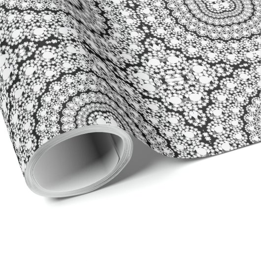 White Diamonds Circles Glitter Geometric Pattern Cadeaupapier (Rol Hoek)