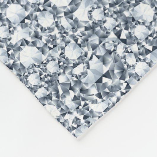 White Diamonds Glitter Fleece Deken (Hoek)