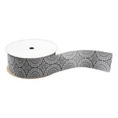 White Diamonds Glitter & Sparkles Circles Patroon Grosgrain Lint (Spoel)