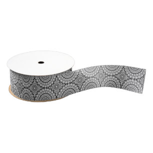 White Diamonds Glitter & Sparkles Circles Patroon Grosgrain Lint
