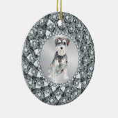 White Diamonds Lijst Minitur Schnauser Keramisch Ornament (Rechts)