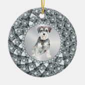 White Diamonds Lijst Minitur Schnauser Keramisch Ornament (Voorkant)