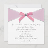 White Diamonds Pink Sweet 16 Birthday Party Kaart (Achterkant)