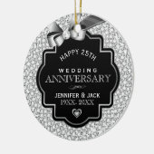 White Diamonds Silver en Black 25 Jubileum Keramisch Ornament (Links)