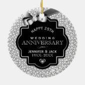 White Diamonds Silver en Black 25 Jubileum Keramisch Ornament (Achterkant)