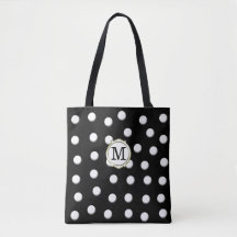 White Dimensional Polka Dots on Black