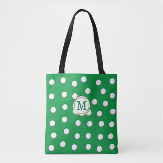 White Dimensional Polka Dots on Kelly Green Tote Bag (Voorkant)
