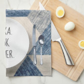 White Dinner Bord met Command Theedoek (Quarter Fold)