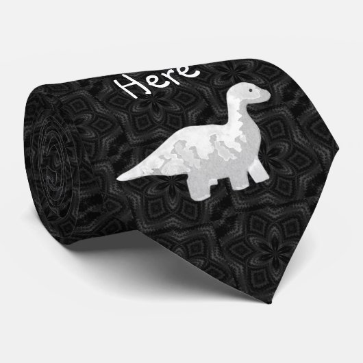 White Dino Stropdas (Opgerold)