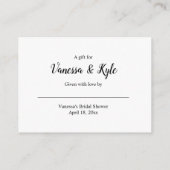 White Display vrijgezellenfeest invoegkaart + labe Informatiekaartje (Achterkant)