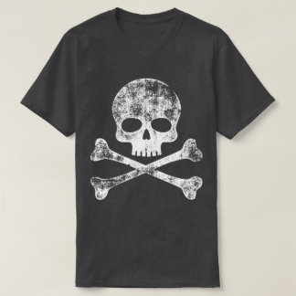 White Distressed Skull en Crossbones T-shirt