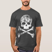 White Distressed Skull en Crossbones T-shirt (Voorkant)