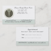 White Doctor Caduceus Medical Clinic Appointment Afsprakenkaartje (Voorkant / Achterkant)