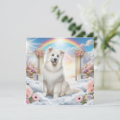 White Dog bij Rainbow Bridge in Heaven Art (Staand voorkant)