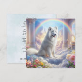 White Dog bij Rainbow Bridge in Heaven Art (Voorkant / Achterkant)