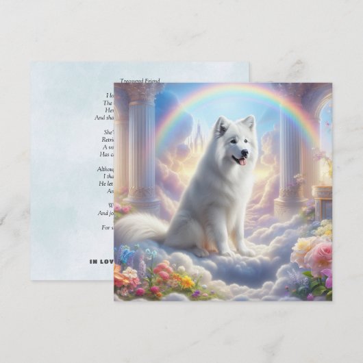 White Dog bij Rainbow Bridge in Heaven Art (Voorkant / Achterkant)