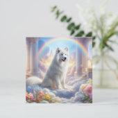 White Dog bij Rainbow Bridge in Heaven Art (Staand voorkant)