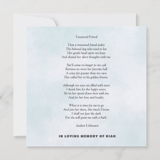 White Dog bij Rainbow Bridge in Heaven Art (Achterkant)