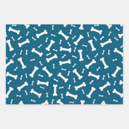 White Dog Botten Design Inpakpapier Vel