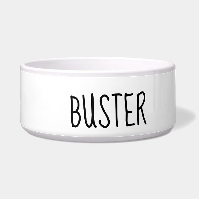 White Dog Bowl Name Black Tekst Voerbakje (Rechts)