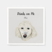White Dog Cocktail Napkins Servet (Voorkant)