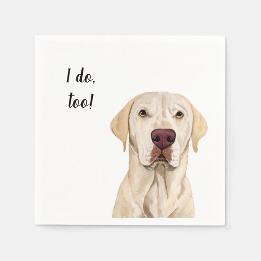 White Dog Custom Cocktail Napkin Servet (Voorkant)