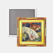White Dog, Fox and Cat van Franz Marc Magneet (Voorkant / Achterkant)