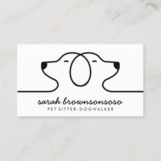 White Dog Line Logo Petsitter vet Visitekaartje (Voorkant)