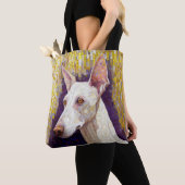 White Dog Mosaic Gold Podenco Klimt Style Tote Bag (Dichtbij)