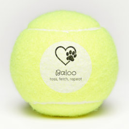 White Dog Name Tennis Ball 'toss, fetch, repeat' Tennisballen