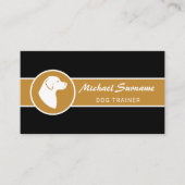 White Dog on Black & Ochre Dog Obedience Trainer Visitekaartje (Voorkant)