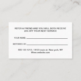 White Dog Paw on Black Pet Grooming Service Aanbevelingskaartje