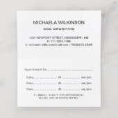 White Dog Paw on Black Pet Grooming Service Afsprakenkaart (Binnenkant ongevouwen)