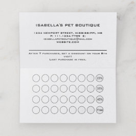 White Dog Paw on Black Pet Grooming Service Klantenkaartje