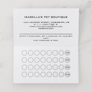 White Dog Paw on Black Pet Grooming Service Klantenkaartje