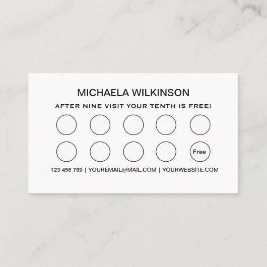 White Dog Paw on Black Pet Grooming Service Klantenkaartje (Achterkant)