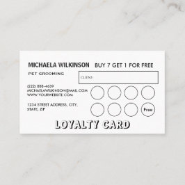 White Dog Paw on Black Pet Grooming Service Klantenkaartje