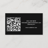 White Dog Paw on Black Pet Grooming Service Visitekaartje (Achterkant)