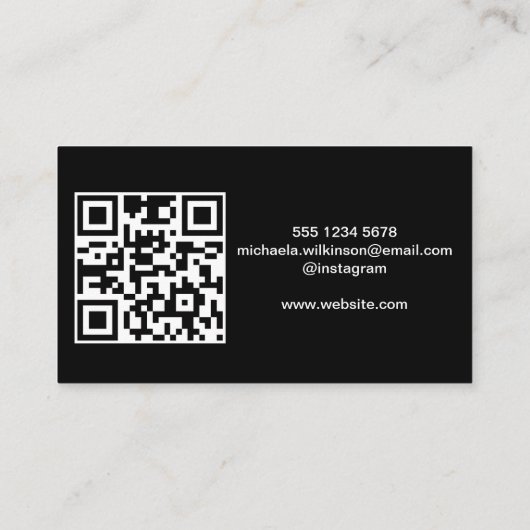 White Dog Paw on Black Pet Grooming Service Visitekaartje (Achterkant)