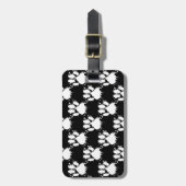 White Dog Paw Pattern met Paint Splatter Bagagelabel (Voorkant verticaal)