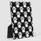 White Dog Paw Pattern met Paint Splatter Fotoplaat (Zijkant)