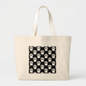 White Dog Paw Pattern met Paint Splatter Grote Tote Bag (Voorkant)