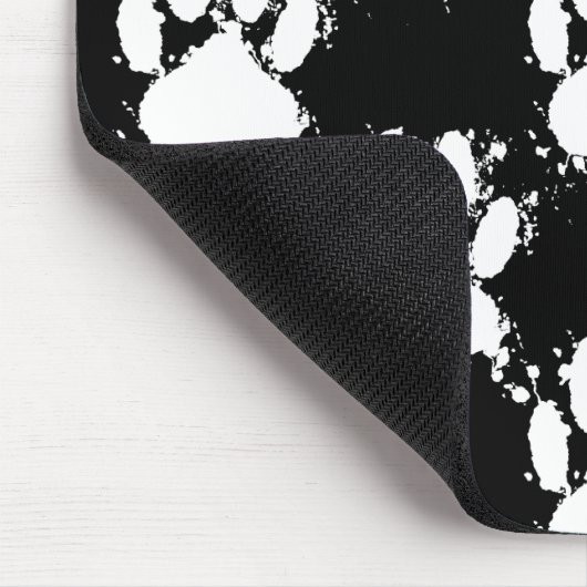 White Dog Paw Pattern met Paint Splatter Muismat (Hoek)